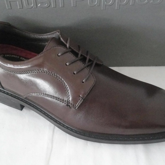 HUSH PUPPIES NORWICH BROWN LEATHER OXFOR SIZE 11.5 - Picture 1 of 8